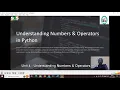 Understanding Numbers Operators Problem Solving using Python SNS Institutions