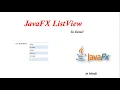 JavaFx Tutorial ListView
