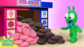Pea Pea Explore Black Pink Oreo Vending Machine Cartoon For Kids Pea Pea World 