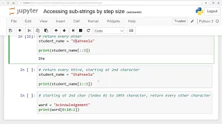 Fundamentals of Python Lesson 6 Access sub-strings by step size English