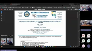 May 2026 Emergency Medical Services for Children EMSC Advisory Committee Meeting Part 1