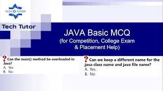Java MCQ PART 1 for competition Placements RPSC Programmer College