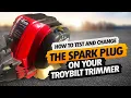 How To Test Remove and Change the Spark Plug on your Troybilt 4-cycle Trimmer Weed Eater