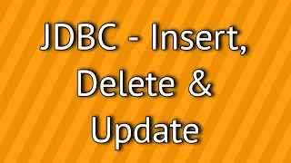 JDBC Insert Delete Update