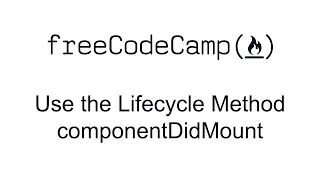 Use the Lifecycle Method componentDidMount