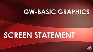 GW-BASIC SCREEN STATEMENT