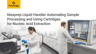 Maxprep Liquid Handler automating sample processing and using cartridges for nucleic acid extraction