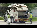 Portsmouth DPW garbage truck packing heavy trash