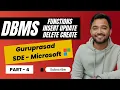 Mastering DBMS Series Class 4 - Functions INSERT UPDATE DELETE and CREATE SQL Commands