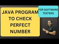 10 Java Program to Check perfect Number Java Interview Questions RD Technical Learning