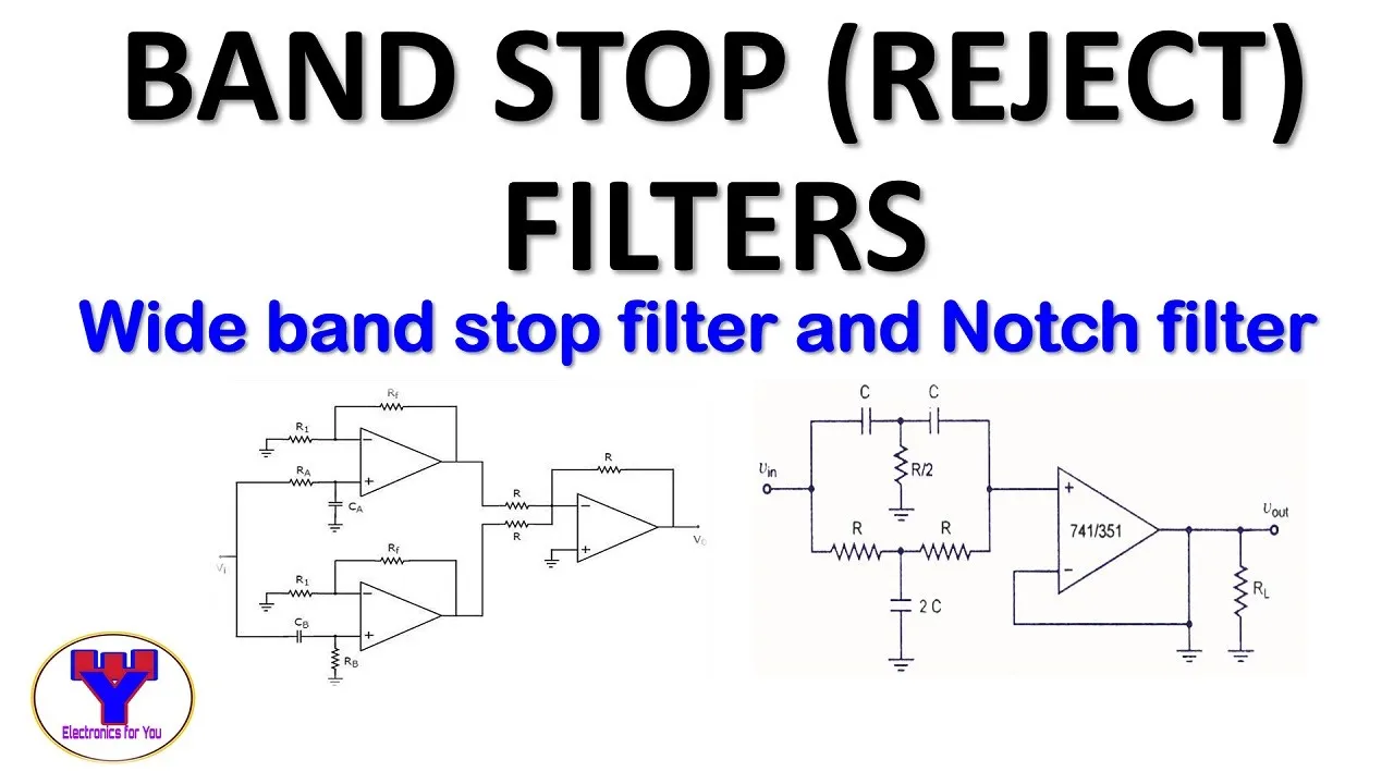 Active band stop filters using op-amp | Band reject filter