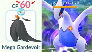 60 CP MEGA GARDEVOIR vs APEX SHADOW LUGIA in Master League Pokemon GO