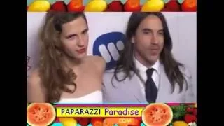 ANTHONY KIEDIS kisses girlfriend HEATHER CHRISTIE at Warner Music Group Grammy Party in L A