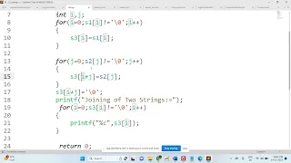 String Concatenation without strcat function in C
