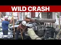 Rollover crash knocks out power and gas damages Wilmington homes