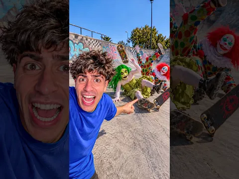 ALEJO IGOA LE ENSEÑA SKATE A LOS PAYASOS (CAIDAS GRACIOSAS)