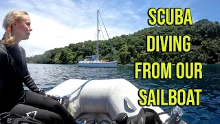 Scuba Diving with Sharks in Murky Water on a Remote Island from our Sailboat – Episode 71