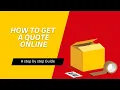 How to obtain a quote on MYDHL