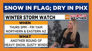 Snowy conditions in Flagstaff while Phoenix stays dry breezy
