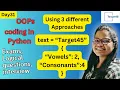 Day31 Coding vowels and consonants counter using dictionary and OOPs in Interview Job exam