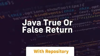 java true or false return