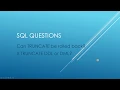 SQL Questions - TRUNCATE