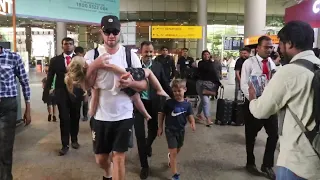 AB DE VILLIERS WITH FAMILY BACK TO MUMBAI SPOTTED AT AIRPORT