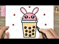 Download Lagu How to Draw a Cute Easy Boba Tea / Bubble Chocolate Tea for Kids Step by Step