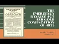 The Emergency Banking Act and Gold Confiscation of 1933 HOM 34-A