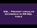 SQL Prevent circular reference in MS-SQL table