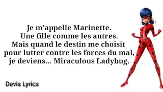 Parole De La Chanson Miraculous Par Lou 