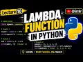 Lecture 11 Why Python Developers LOVE Lambda Functions Python Full Course For Beginners in Hindi