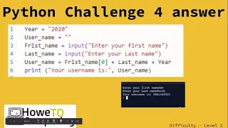 Python challenges level 2 challenge 4