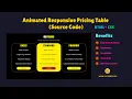 How to Create a Animated Responsive Pricing Table Using HTML and CSS Free Source Code