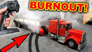 Tamiya RC Semi Truck Destroys Carpet 100 000 rpm
