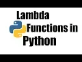 Python Tutorial Lambda Functions
