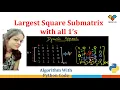 Maximum Sub Square Matrix Dynamic Programming
