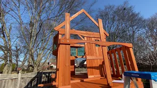 How to build backyard discovery skyfort II cedar swing set by yourself installation tips and trick