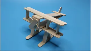 Let's make a cute airplane from discarded ice cream sticks together!