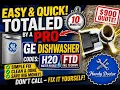 GE Dishwasher Errors H2O or FTD 0 Repair in 10 min While Tech Totaled It Water Pressure Sensor