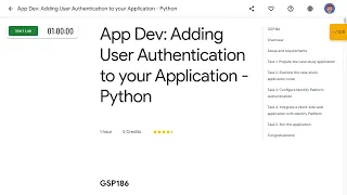 App Dev Adding User Authentication to your Application Python GSP186