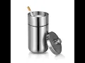 cgaplus Car Ashtray with Lid Smell Proof Stainless Steel Portable Ash Tray for Car