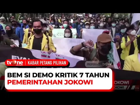 Kritik 7 Tahun Pemerintahan, Lautan Mahasiswa Tumpah di Jalan Demo Jokowi