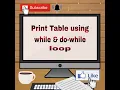 Print Table using while and do-while loops in java java program series