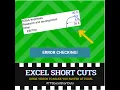 Excel Short Cuts - Error Checking