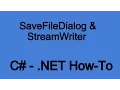 How To Use A SaveFileDialog and StreamWriter in NET C