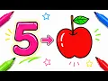 How to Draw an Apple from the Number 5 Easy Drawing for Kids