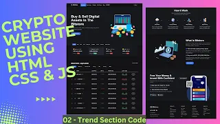 Create a Responsive Crypto Website using HTML CSS JavaScript with Source Code Trend Section