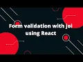 React Tutorial in Hindi Form validation with joi using React