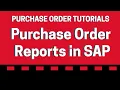 Purchase Order Report in SAP 2026 SAP MM Purchase Order